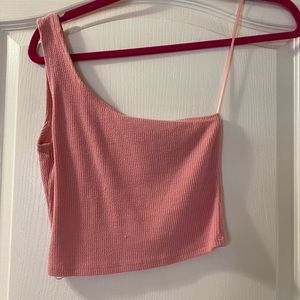 One shoulder pink pacsun crop top